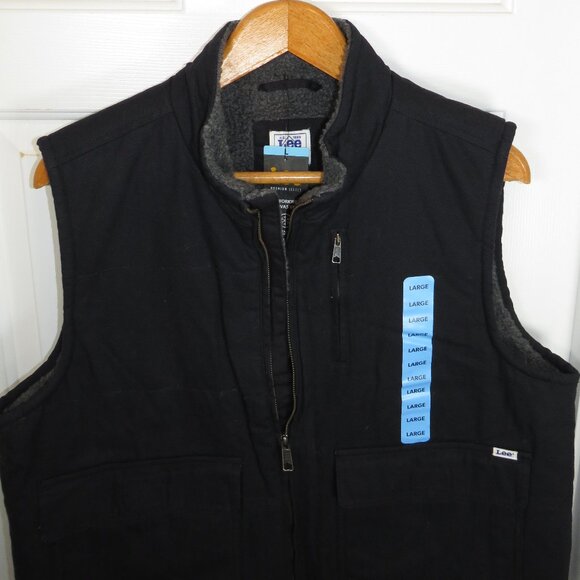 *NEW* Lee The Workwear Canvas Vest Sherpa Lined Duck Canvas Men's LG - Picture 2 of 5